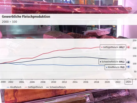 Die deutsche Fleischproduktion ist zum ersten Mal seit 2016 wieder gestiegen