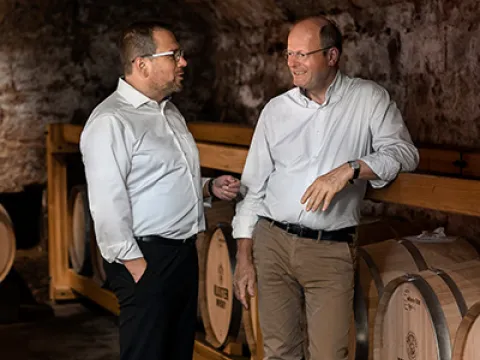  Alpirsbacher Klosterbräu Geschäftsführer Markus Schlör (links) und Carl Glauner