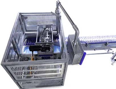 Die Spießmaschine V-SPM-6 sorgt für eine effiziente Spießproduktion. Die Ausbringungsmenge bei der 6-fachen Maschine beläuft sich auf 6000 Spieße pro Stunde